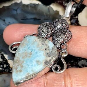 DR Caribbean Larimar Crystal Pendant 2 7/8”